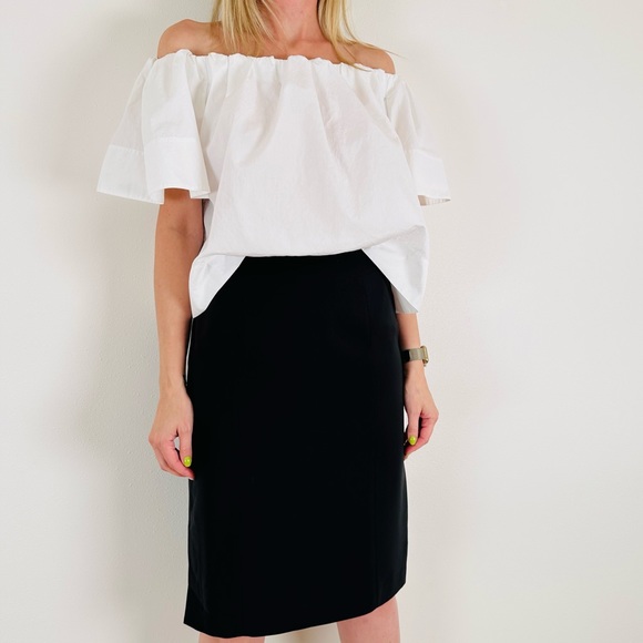 Iphe black pencil skirt with side slit made in Italy - Picture 3 of 7